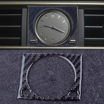 

beler Black Carbon Fiber Center Console Dashboard Clock Frame Cover Trim Fit For Lexus IS250 IS300 IS350 2014-2018