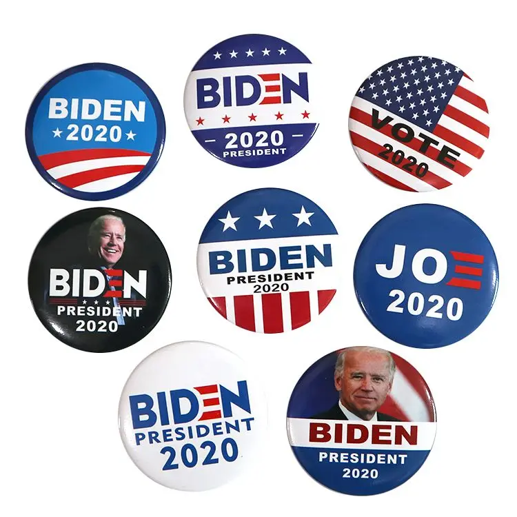 

8pcs Biden 2020 Brooch Collar Pin Joe Biden Badges President Election Supporters Metal Pins Button Jewelry