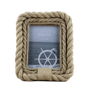 Preise Europäischen Pastoralism Hanf Seil Foto Rahmen Holz Schmuck Gehäuse Kreative Dekorative Hause Tisch Studio Schreibtisch Dekor Ornament