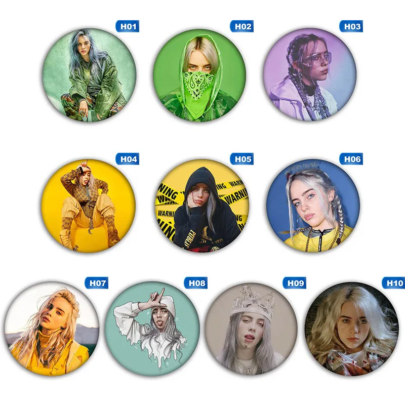 Хип-хоп Billie Eilish Значки для худи футболка шляпа DIY декоративная булавка для женщин значок Рюкзак классные аксессуары