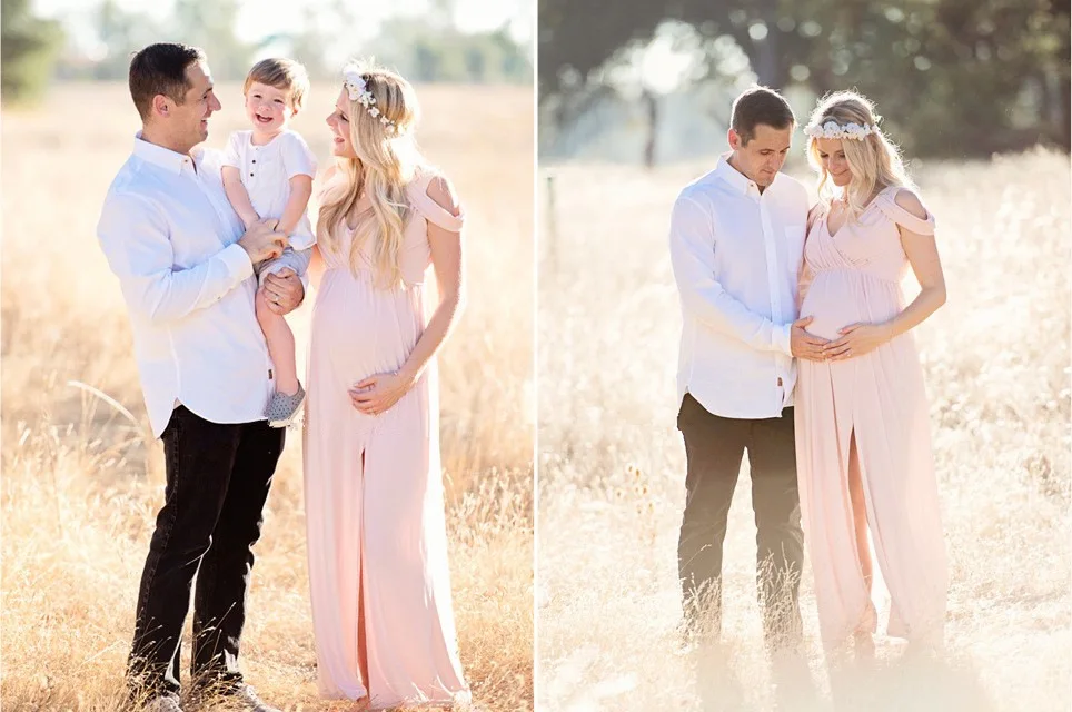 Sexy Maternity Photography Props Long Dress For Pregnant Women Photo Shoot Split Front Pregnancy Dresses Baby Showers Maxi Gown (3)