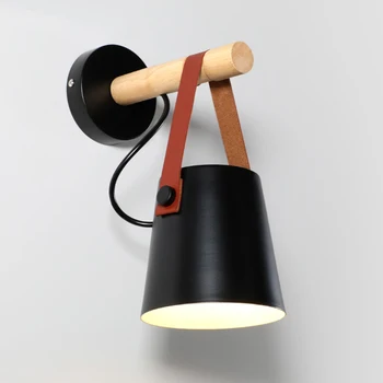 

Coquimbo LED Solid Wood Wall Lamp E27 85-265V Home Decoration Living Room Bedside Nordic Wooden Belt LED Wall Light