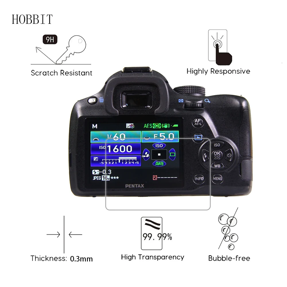 2 упаковки для цифровой камеры Pentax K-30 K-50 K50II K-50II 0,3 мм 9H прозрачное Закаленное стекло Защитная пленка для ЖК-экрана