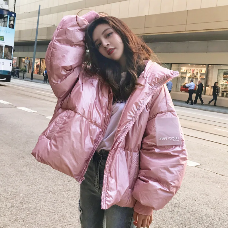 

Photo Shoot Autumn And Winter New Style Korean-style Multi-color Loose-Fit down Coat Women's Loose-Fit Short Small Cotton-Padded