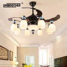 Китайский Тип 42 дюймов потолочный вентилятор лампа с пультом дистанционного управления для гостиной, ресторана, спальни 6 8 огней украшение дома огни