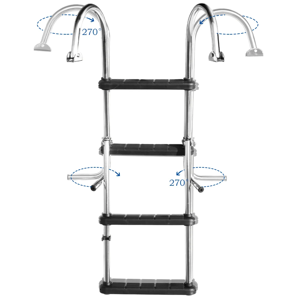 Boat Accessories Marine Escalator 4 Step Telescoping Boat Ladder