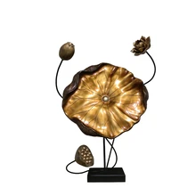 62 см китайский стиль дзэн Лотос цветок искусство скульптура статуя смолы железа искусство и ремесло творческие растения фигурки украшения дома R2785