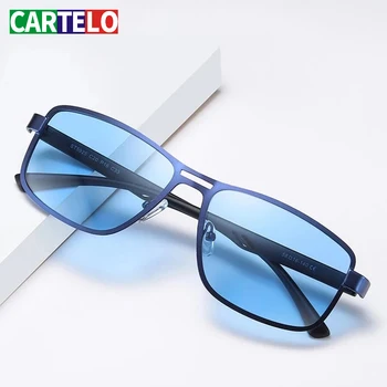 

CARTELO Brand NEW Fashion Sunglasses Men UV400 Polarized Square Metal Frame Male Sun Glasses fishing Driving Sunglasses