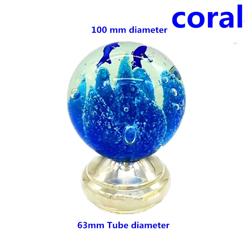 Хрустальный шар 304 из нержавеющей стали, соединительный шар для лестничных поручней, наружное ограждение, украшение интерьера - Цвет: 63mm coral