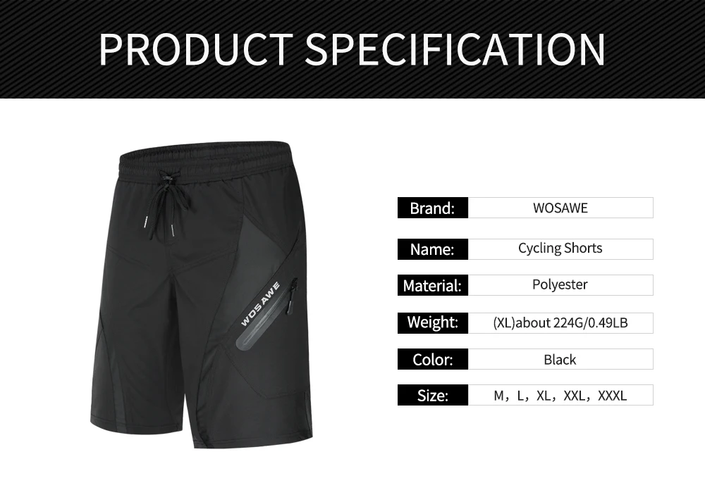 Мужские велосипедные шорты WOSAWE для спорта на открытом воздухе горные брюки