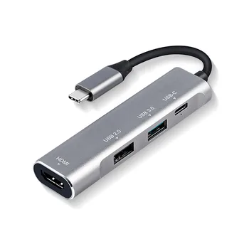 

4 in 1 USB Type C to HDMI Mini PD USB HDMI Converter Cable Computer to Adapter Digital Audio Connector Support Nintendo /S8 S8+