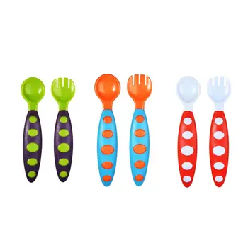 

3 Sets Spoon and Fork Premium Portable Durable Lightweight Tableware for Infant Kids Baby