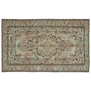 

Handmade Green Vintage Overdyed Turkish Area Rug 170x283 Cm-5'7''X9'3''