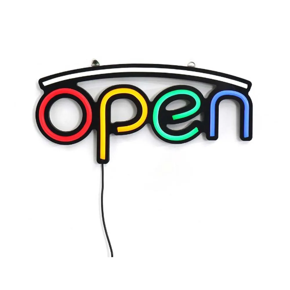 New OPEN Neon LED Light Tube Handmade Visual Artwork Bar Club KTV Wall Decorat EU Plug Commercial Lighting Colorful Neon Bulbs 5