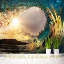 Diantu фото обои для стен 3d прибой морские волны вид спальня живопись Гостиная ТВ фон волна Большие Настенные обои