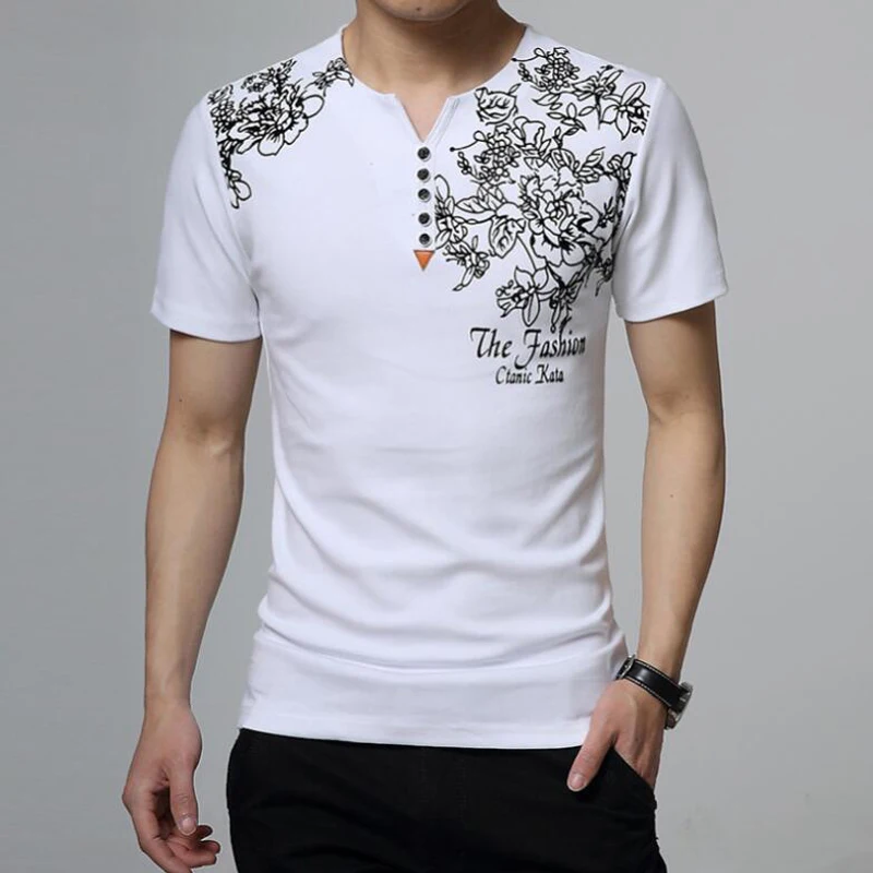 Принт 5XL Футболка мужская летняя модная футболка с коротким рукавом Camiseta Masculina Мужская дышащая хлопковая облегающая футболка