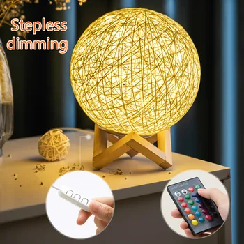 

Nordic Bedroom decorative Table lamps 3D Print Moon Lamp Colorful Change Touch Usb Led Night Light Home Decor Creative Gift