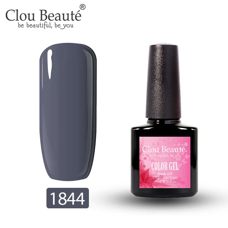 Clou Beaute 10 мл УФ гель маникюр, Полировка Ногтей Полупостоянный Замачивание от дизайна лак для ногтей, маникюр украшение верхней части пальто цветной гель - Цвет: 1844