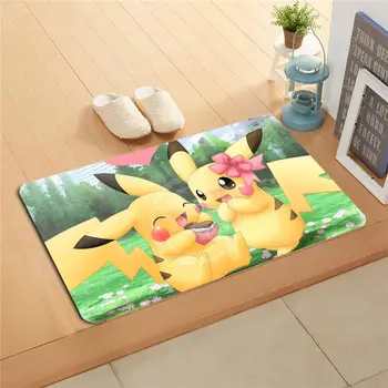 

QG&w102 Custom pikachu pokemon Doormat Home Decor Door mat Floor Mat Bath Mats foot pad q-h718qww102w