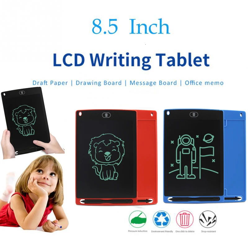 Tablette de dessin LCD portable, bloc-notes numérique, tableau graphique  électronique, rappel de notes avec stylet, 8.5 pouces - AliExpress