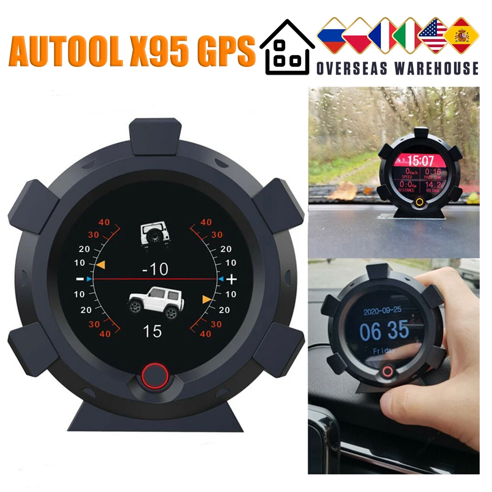 Мультифункциональный измеритель наклона AUTOOL X95 GPS автомобильный инклинометр