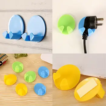 

New 2020 Pretty Plastic Power Wire Socket Storage Rack Wall Hang Sticky Bracket Plug Hook