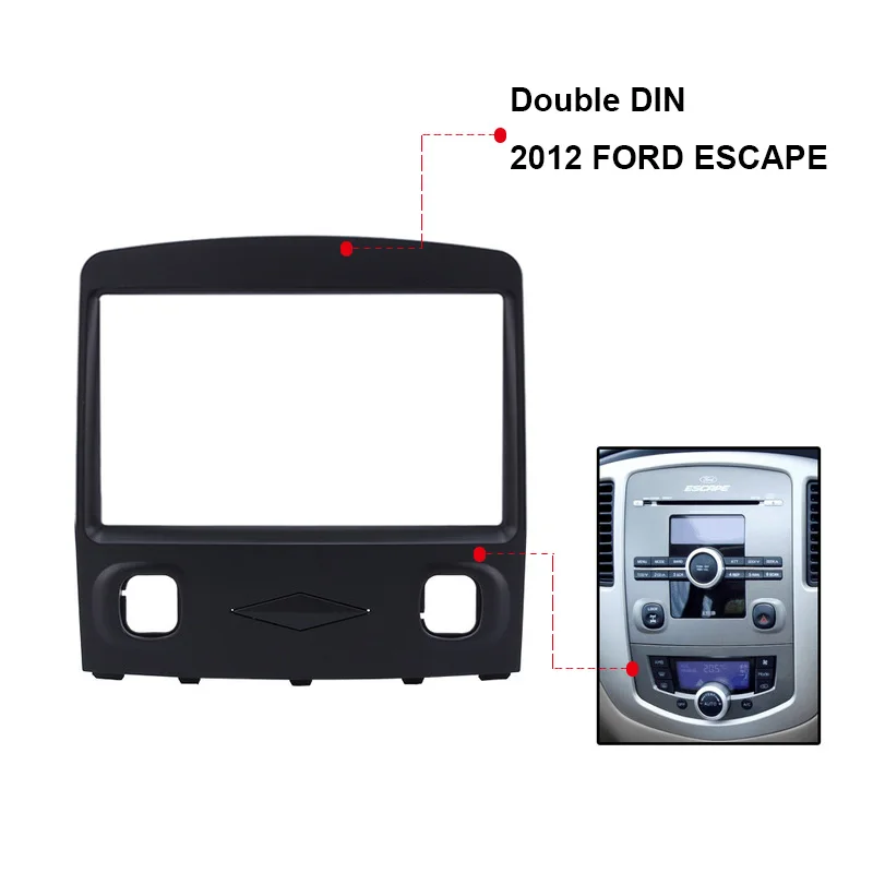 Двойной DIN автомобильный радиоприемник подходит для 2008 2009 2010 Ford Escape CD стерео панели для установки автомобильной панели отделка комплект панель с рамкой вокруг экрана