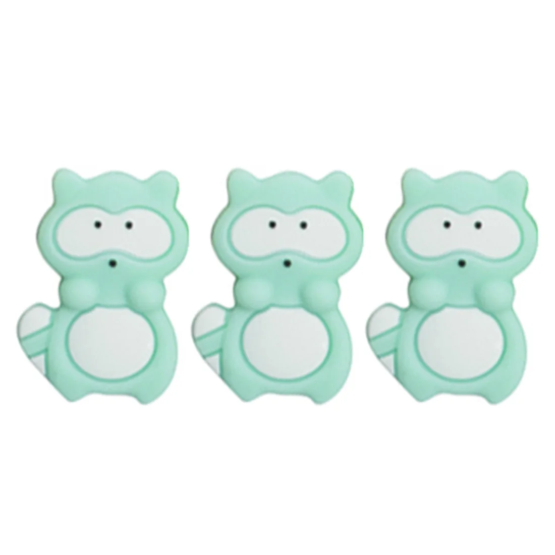 Mint Green 3 шт Силиконовые Бусины из енота для сосок, зажим, аксессуары, Детские Прорезыватели, BPA бесплатно, DIY бусины для прорезывания зубов, ожерелье - Цвет: Mint Green