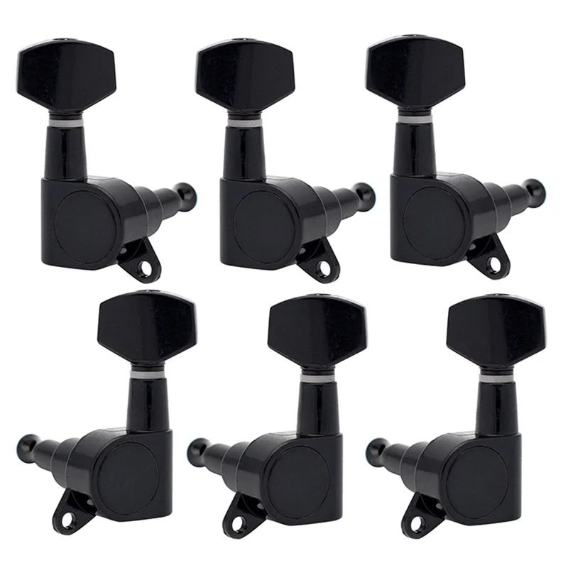 Guitar Sealed Small Peg Tuning Pegs Tuners Machine Heads For Acoustic Electric Parts( Black 3R3L) | Спорт и развлечения