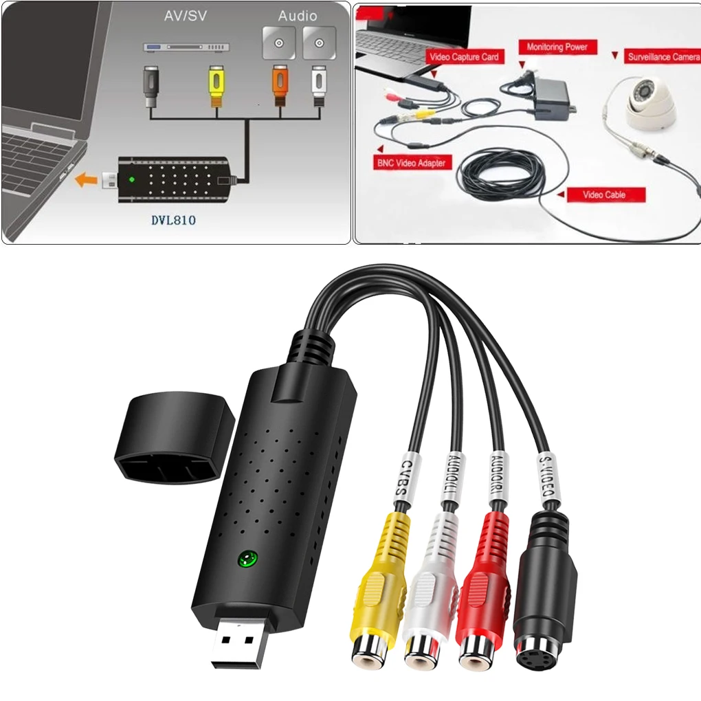 

USB 2.0 Easy Cap Video TV DVD VHS DVR Capture Card Easier Cap USB Video Capture Device Support Win10 Capture Card