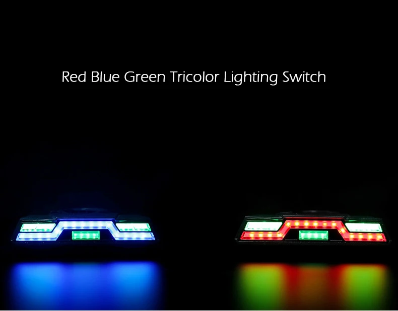 Multi Lighting Modes 3 Color Bicycle Light USB Chargeable 2000mAh LED Road Bike Tailight Waterproof Riding Safety Warning Light