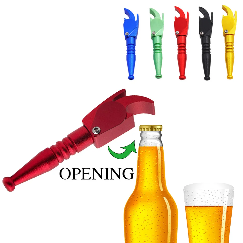 

HONEYPUFF Multi-Function 112MM Aluminum Metal Tobacco Herb Pipe Also Cola Beer Screwdriver Suitable To Summer Use Smoking Pipe