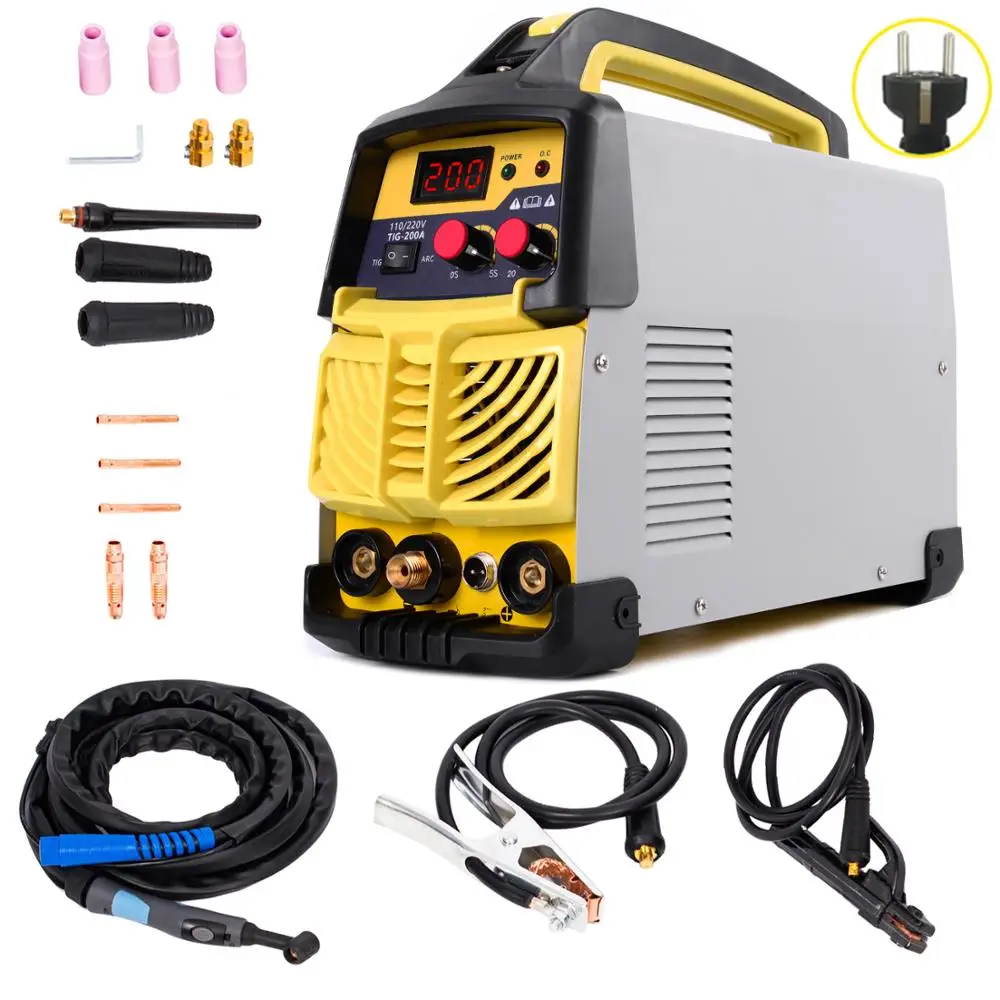 

TIG & ARC Welder, 200AMP Welding Machine 220V Portable Inverter Welder Stainless Steel, Alloy Steel, Carbon Steel, Copper