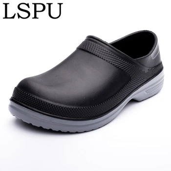 

EVA Hotel Kitchen Clogs Non-slip Waterproof Oil-proof Work Shoes Breathable Resistant Kitchen Cook Chef Shoes Plus Size 39-49