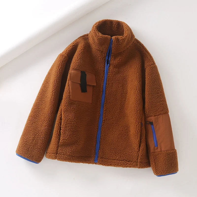 Харадзюку Винтаж Ким Хюн такой же стиль корейский повседневное зимнее пальто на молнии теплые женские YQ-1103 - Цвет: Коричневый