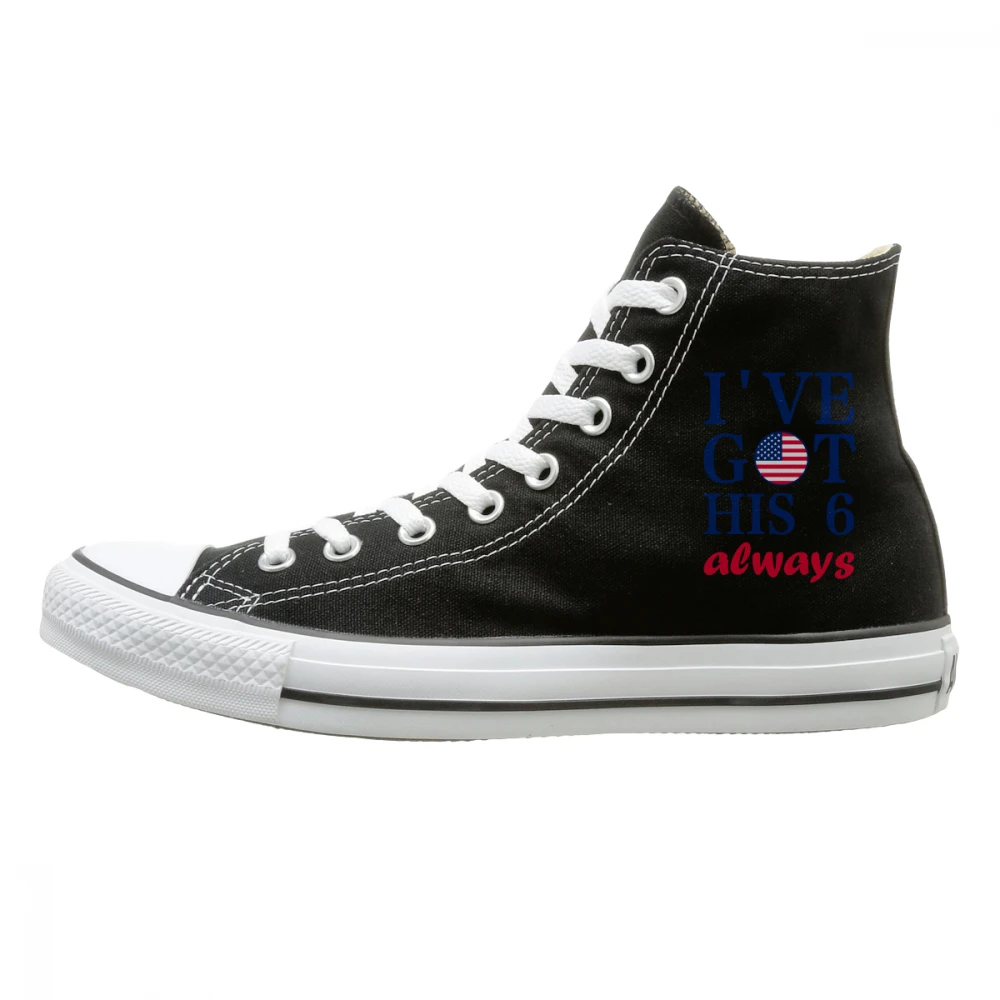 

I've Got His 6 Always Flag High-top Canvas Shoes American Flag Blue Vertical Curved narcissist red flags in a relationship
