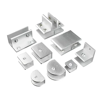 

2Pcs L T type right angle fixed glass clamp mirror clip Shelf holder Showcase combination connecting for 6-12mm Glass fitting