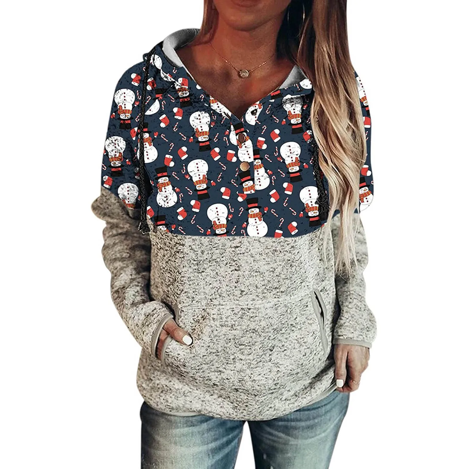Hoodie Women's Christmas Deer Tree Printing Sweatshirt Loose Casual Fashion Long Sleeve Tops Female Sweatshirt sudaderas moletom 2