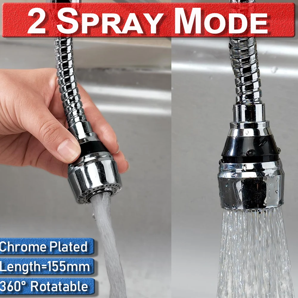 

Kitchen Fixture 360 Rotate Water Saving Tap Faucet Swivel Faucet Adapter Nozzle Head Aerator Diffuser Faucet Nozzle 155mm D40