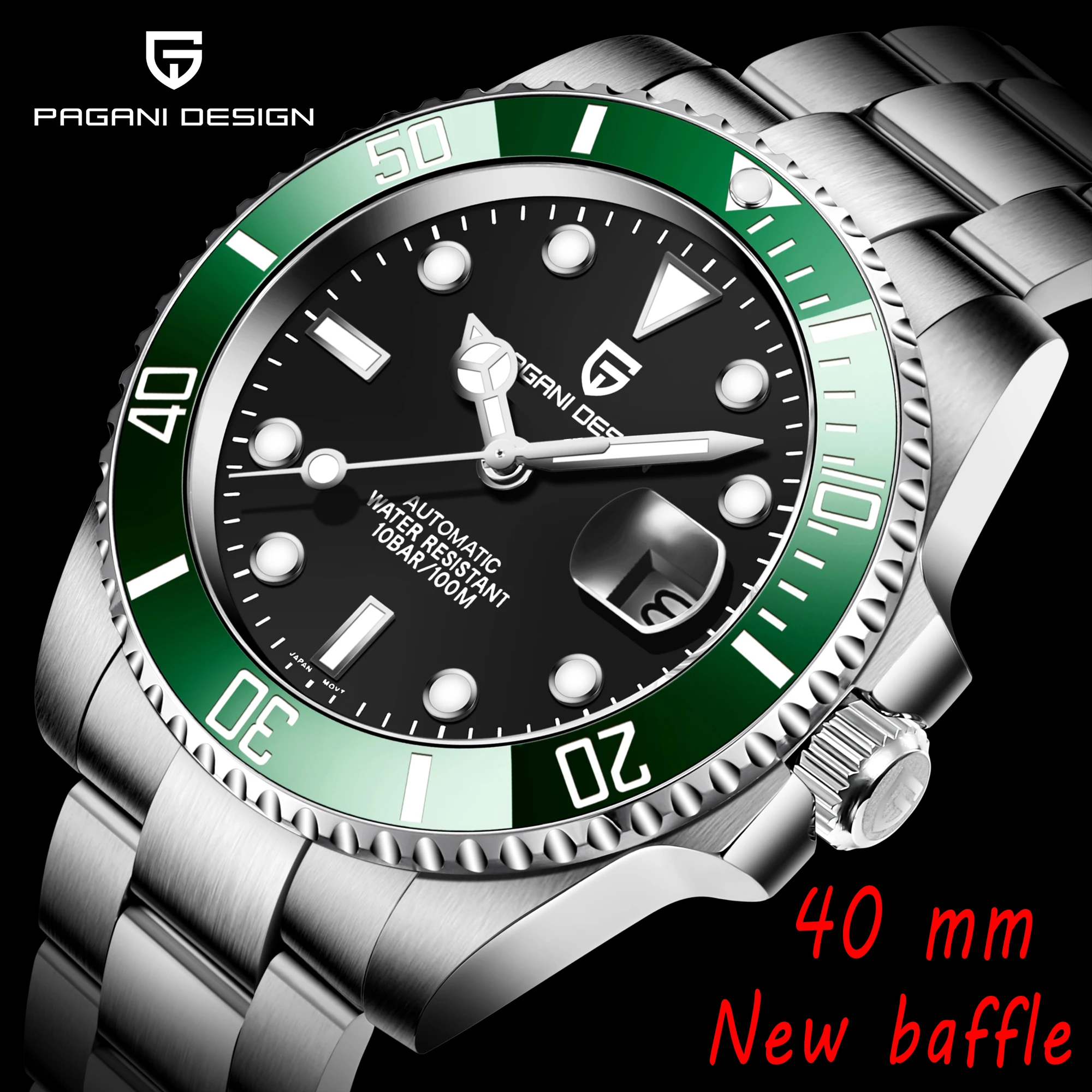 

2020 PAGANI DESIGN New Men's Watch Stainless Steel Waterproof Watch Automatic Date Mechanical Clock Japan NH35 Movement relogio