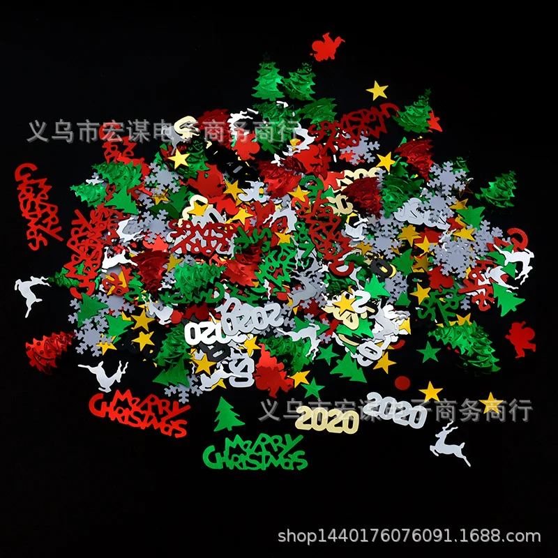 

2020New year's Christmas/Merry Christmas/15 grams Sequins PVC Flat for DIY Card Making Craft Color Collection