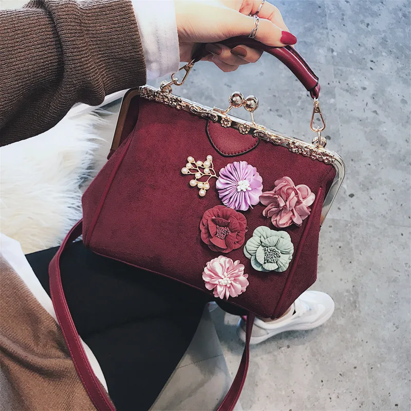 

Winter Small Bag Women's 2018 New Style Korean-style Cute Flower Shell Bag Fashion Dull Polish Shoulder Bag Cross-body Bag