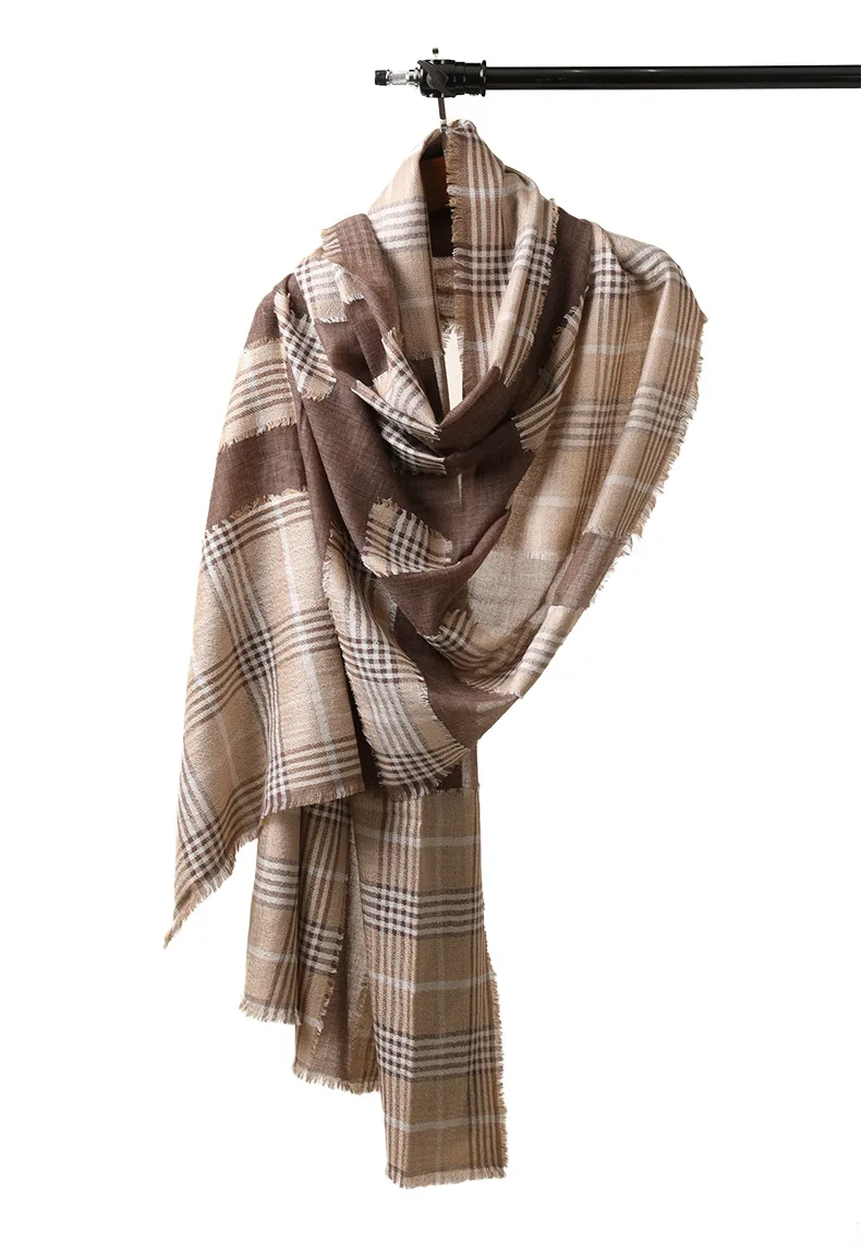 Naizaiga wool plaid spring Air-conditioned rooms spring shawl luxury pashmina,SN282