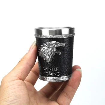 

Game of Thrones Shot Glass Wine Glass House Stark Wolf Head Wine Cup Christmas Halloween Gift 60ml