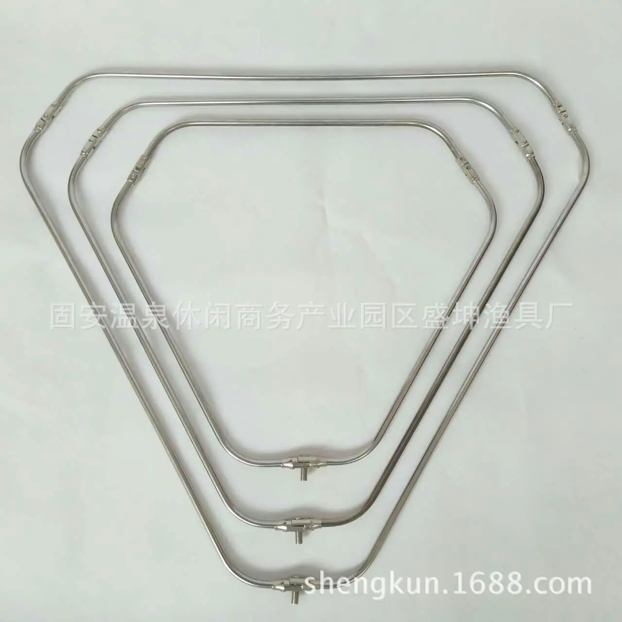 

Solid Circle Stainless Steel Dip Net Circle Three Folding Universal 8 Mm Port Folding Dip Net Circle Fishing Gear