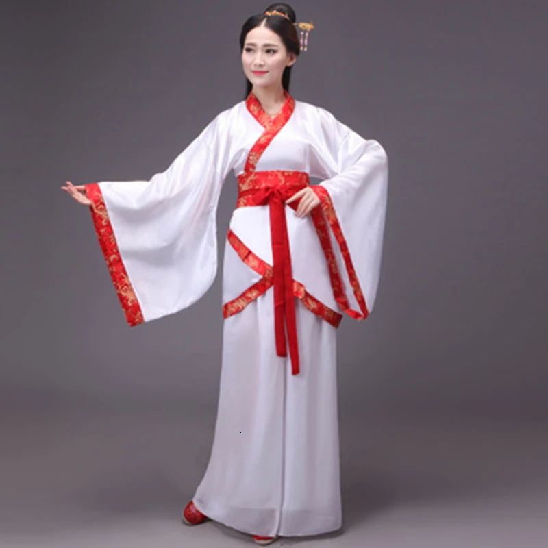 Женский китайский традиционный ханьфу Тан костюм халат для маскарада взрослых представление сценическое платье для танцев Cheongsam наряд комплект одежды - Цвет: 3