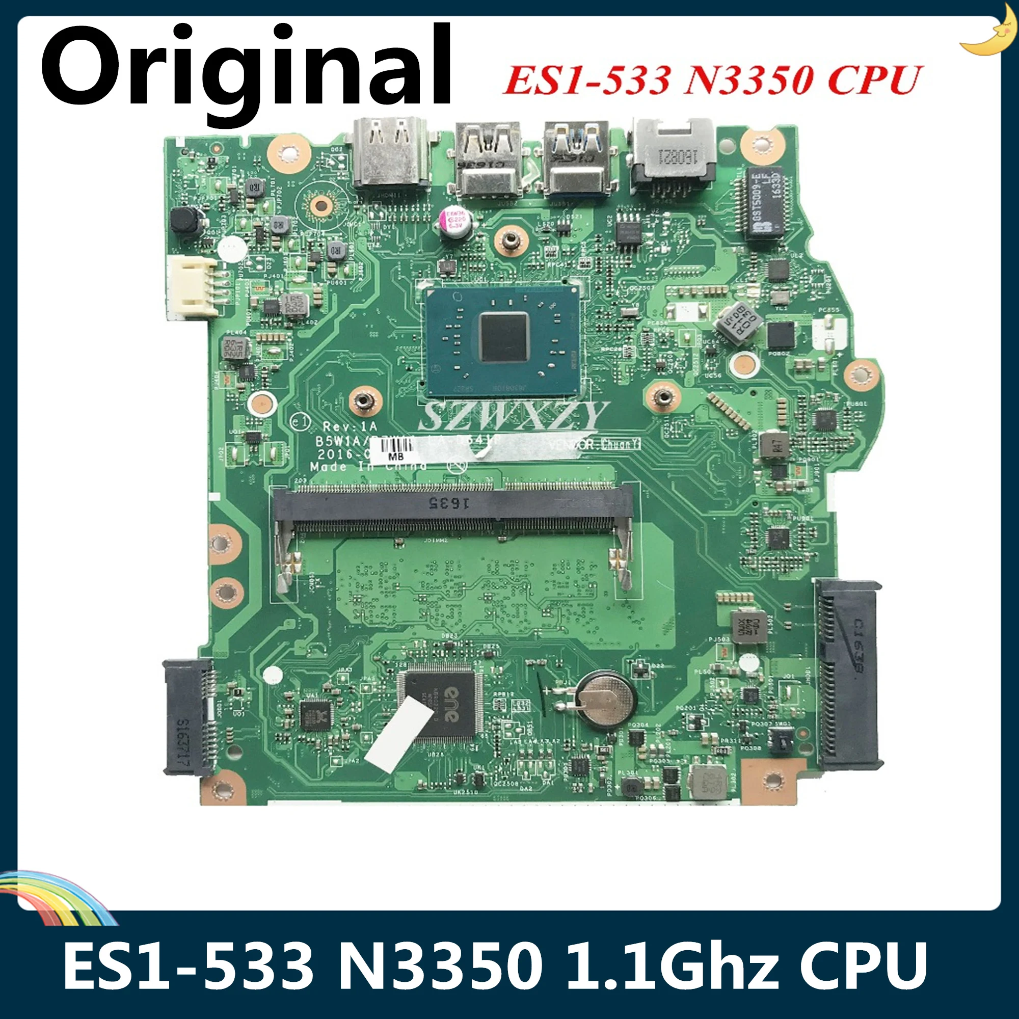 Материнская плата LSC для ноутбука Acer Aspire ES1-533 с процессором N3350 1 ГГц NB.GFT11.00B NBGFT1100B