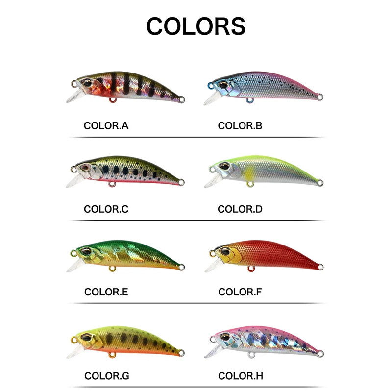 2023 heißer 50 Mm 5G Mini Sinking Minnow Angeln Lockt Jerkbaits Peche Künstliche Köder Wobbler Köder für Forelle Bass karpfen Angeln – Detail 5