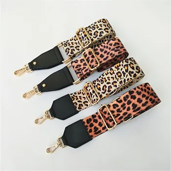 

Women's Replacement Leopard Wide Shoulder Strap Adjustable Long Shoulder Strap Stylish Webbing Crossbody Bag With Colorful Strap