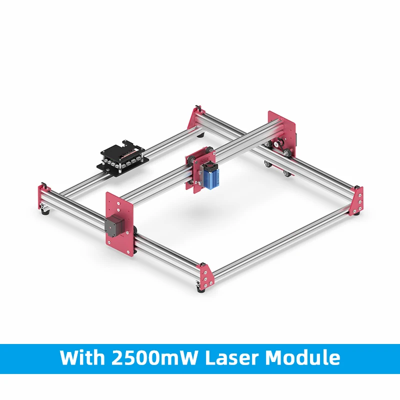 With 2500mW Laser Лазерная тяга гравировка GK4545Pro размером 45*45 см мини 500/2500/5500/7500 МВт cnc машина "сделай сам" Настольный лазерный принтер - Цвет: With 2500mW Laser